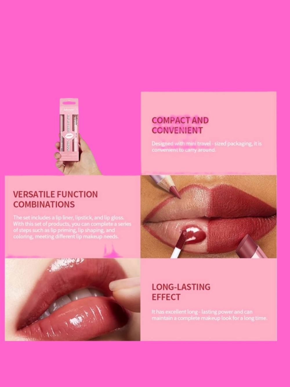 Iconic Mini Lip Kit — Pink - Picture 4 of 5